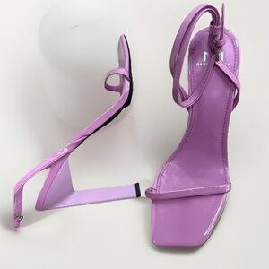 Marc Fisher Arthur Heels Size 7 Pink Strappy Square Toe Ankle Strap Modern Chic